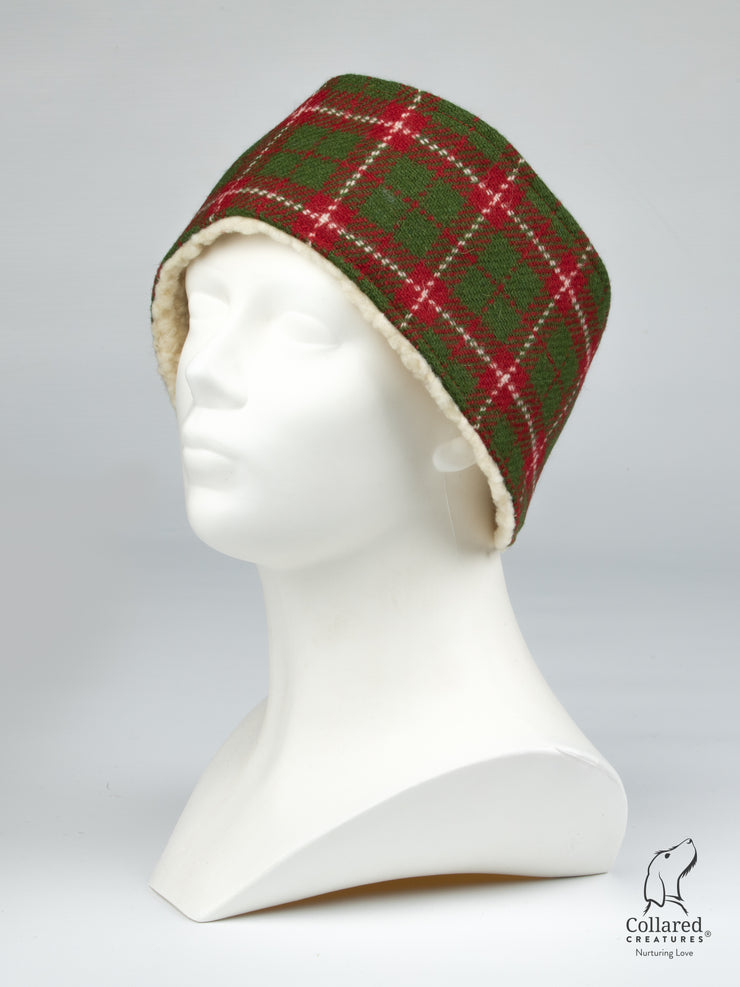 Collared Creatures Christmas Check Ladies Harris Tweed Headband