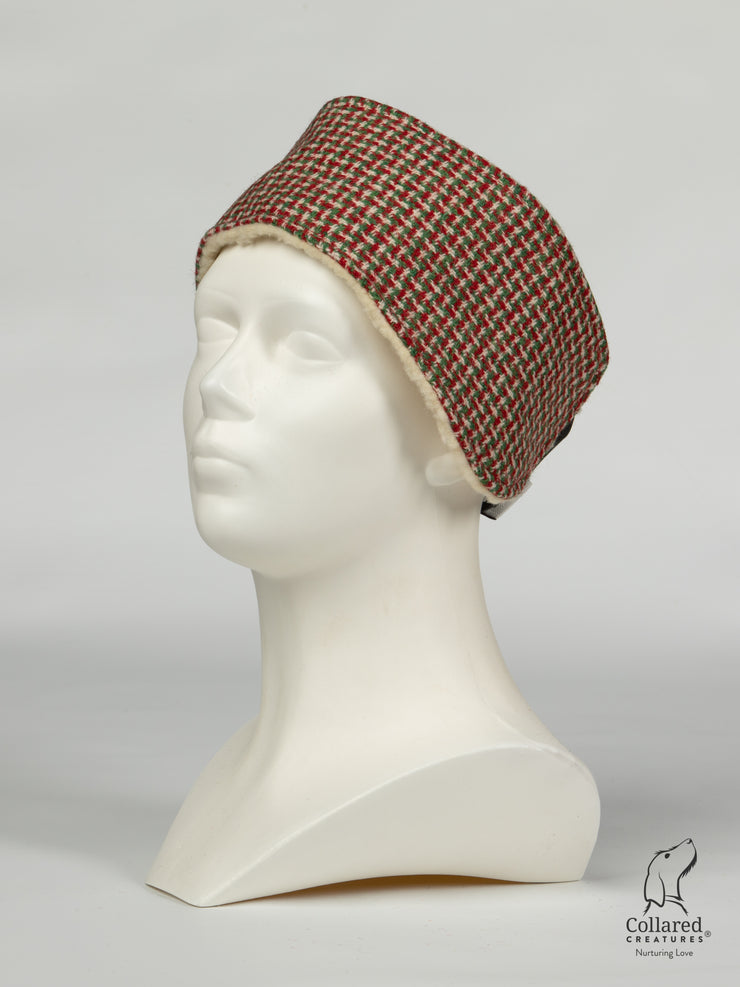 Collared Creatures Christmas Houndstooth Harris Tweed Luxury Ladies Headband