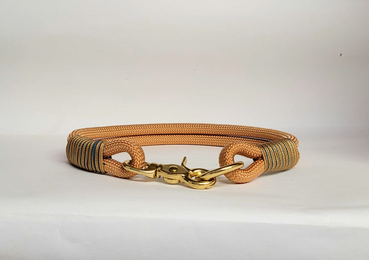 Handmade luxury Rope dog collar golden copper with whipping|collared creatures