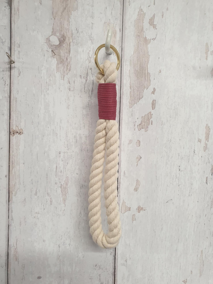 Rope Key Ring with Coloured Whipped Thread Collared Creatures LTD