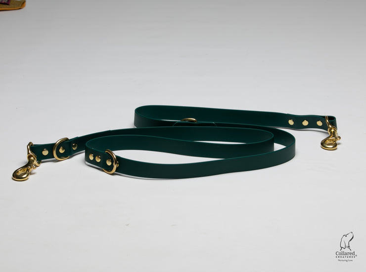 Collared Creatures, Dark Green Waterproof / Biothane Dog Training Lead Handmade in Yorkshire UK