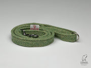 Collared Creatures Green Herringbone Harris Tweed Luxury Dog Lead