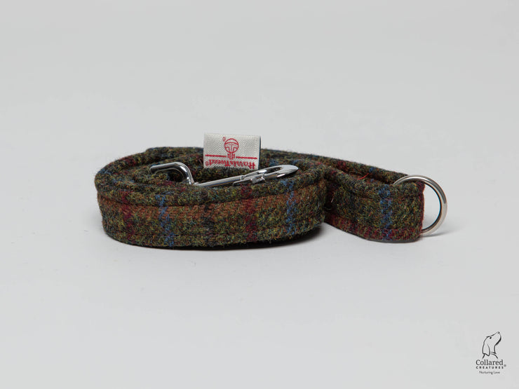 Collared Creatures Winter Woodland Check Harris Tweed Dog Lead