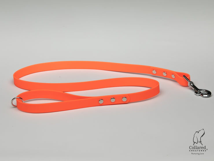 Neon Orange Waterproof Biothane Dog Lead
