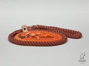 Collared Creatures Orange and Brown Ombre Dip Dyed Dog lead