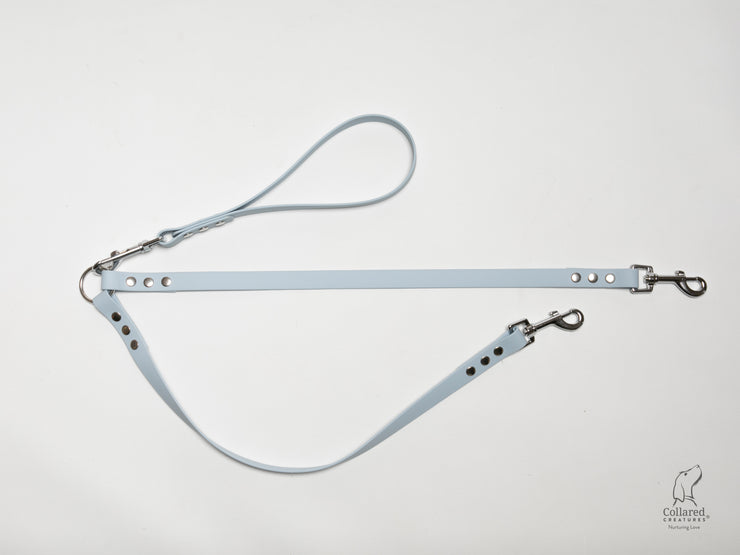 handmade-pastel-blue-waterproof-biothane-dog-split-lead|collaredcreatures
