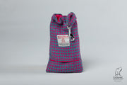 Collared Creatures Turquoise and Pink Harris Tweed Luxury Dog Treat bag