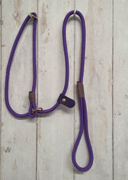 handmade-dog-slip-lead-purple|collared creatures
