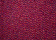 Raspberry & Coral Herringbone Harris Tweed Dog Collar