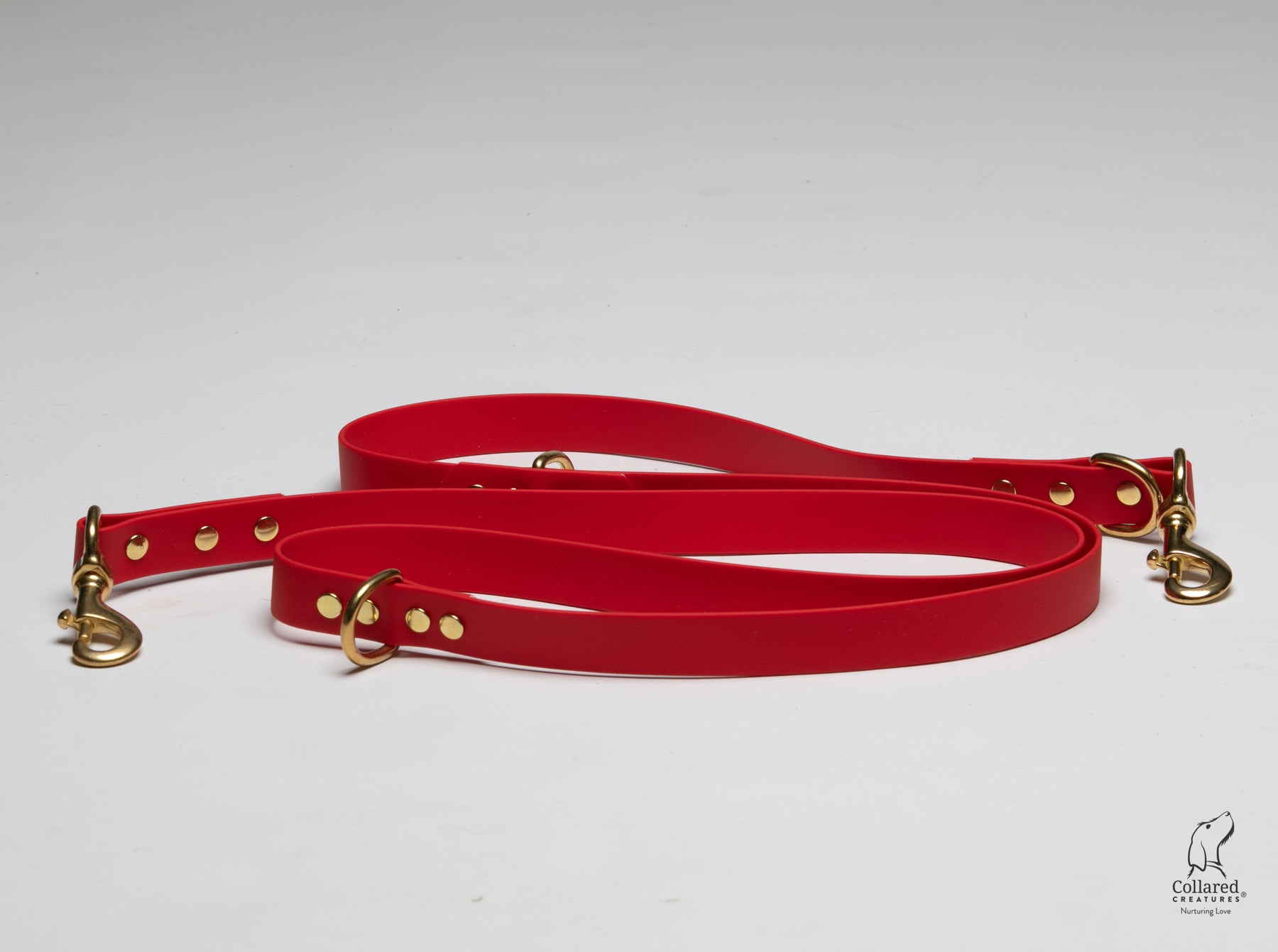 Red leather dog best sale leash