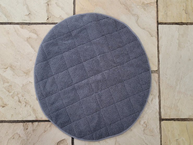 Collared Creatures Luxury Grey Teddy Fur Cave Bed Round Blanket