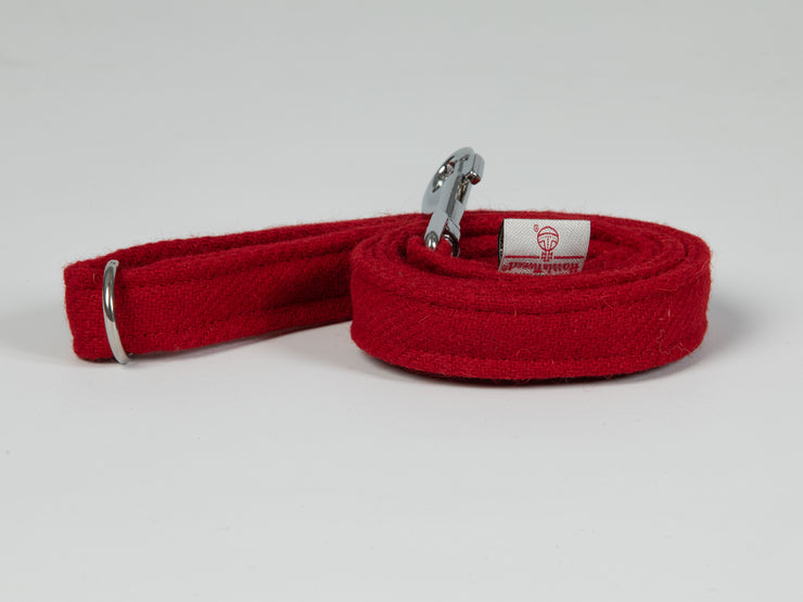 Collared Creatures Simply Red  Harris Tweed Luxury Dog Lead