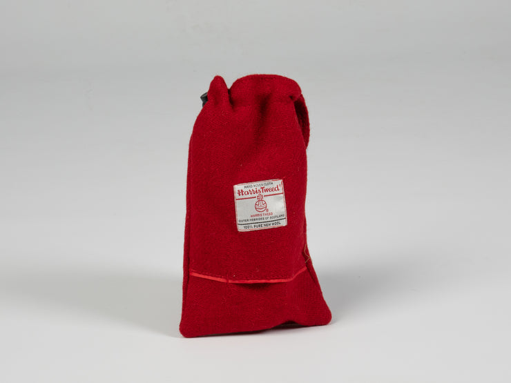 Collared Creatures Simply Red  Harris Tweed Luxury Dog Treat bag