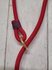 Handmade Rope slip lead Vibrant Red