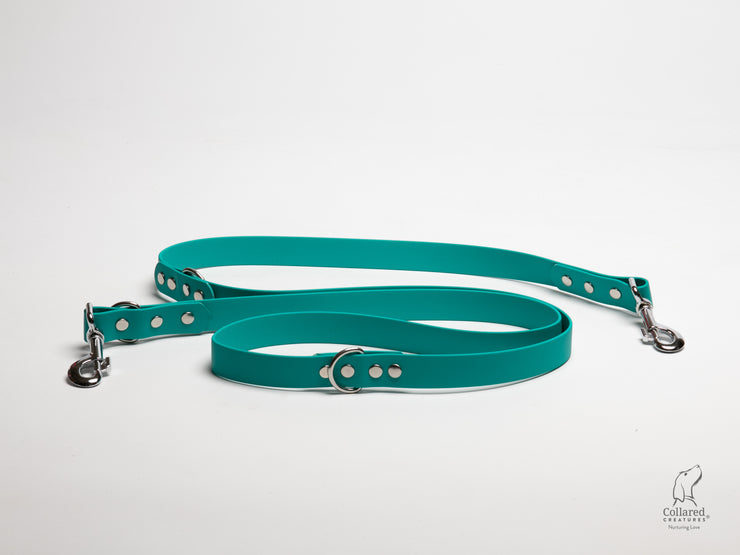 handmade-teal-waterproof-biothane-dog-training-lead|collaredcreatures