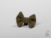 Collared Creatures Totally Traditional Olive Herringbone Harris Tweed Luxury Dog bowtie