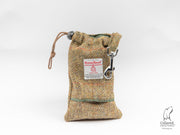 Collared Creatures Totally Traditional Olive Herringbone Harris Tweed Luxury Dog treat bag