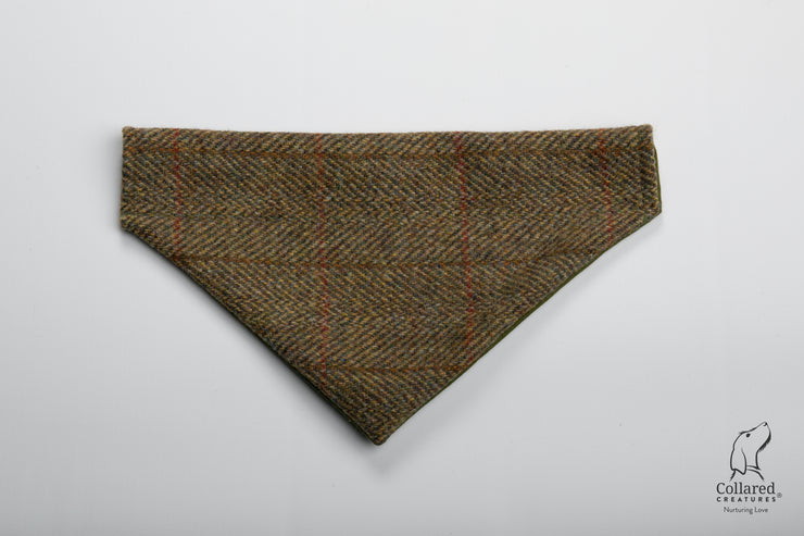 product photo of collared creatures totally traditional herringbone luxury Harris Tweed dog bandana