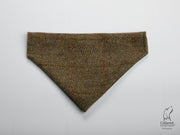 Collared Creatures Totally Traditional Olive Herringbone Harris Tweed Luxury Dog bandana