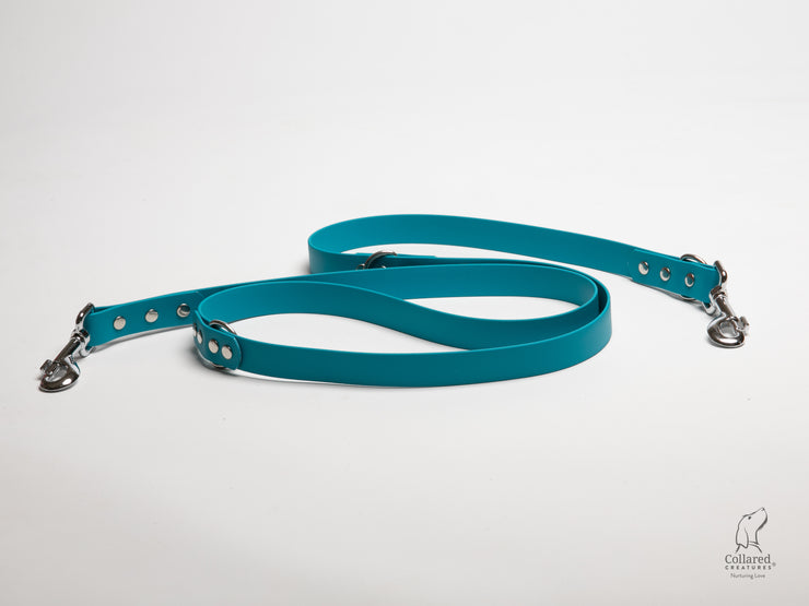 handmade-Turquoise-waterproof-biothane-dog-training-lead|collaredcreatures